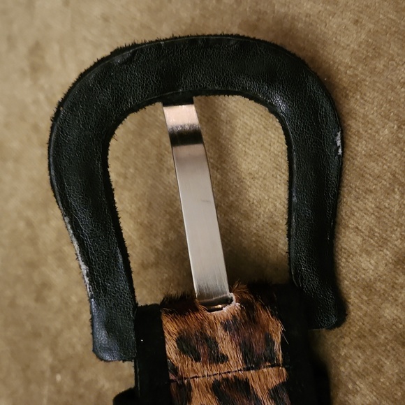 SUZI Roher leopard leather black and brown stretch belt medium - Picture 7 of 7